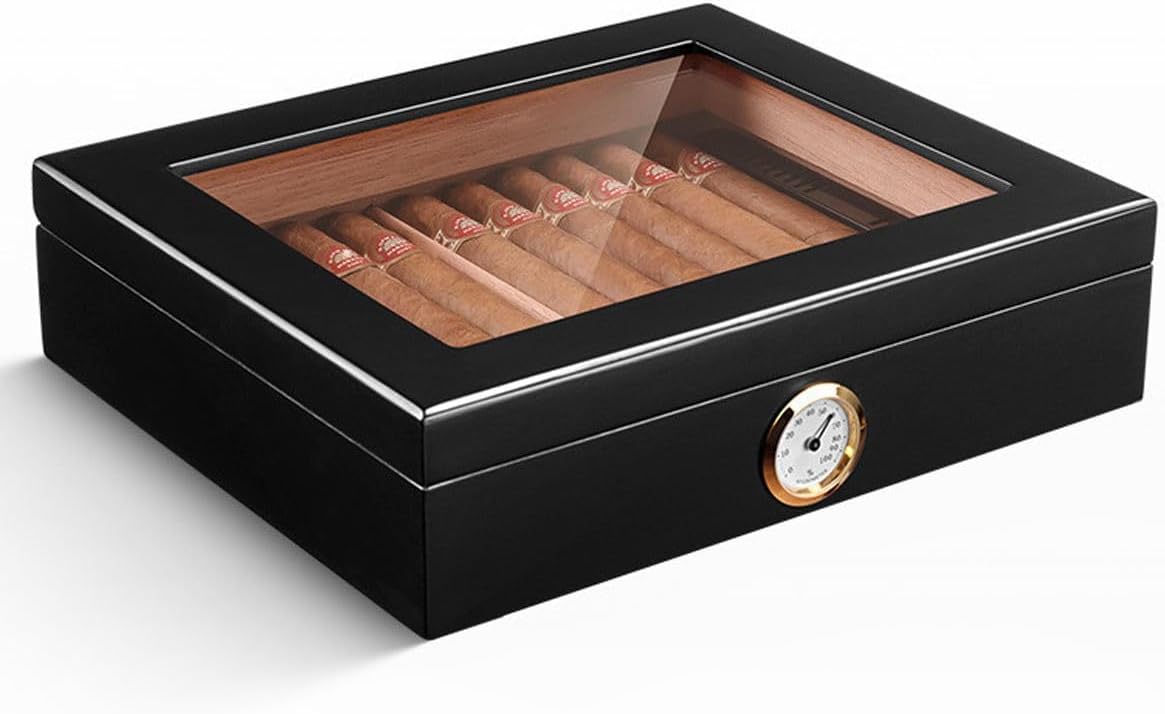 Cam kapaklı humidor